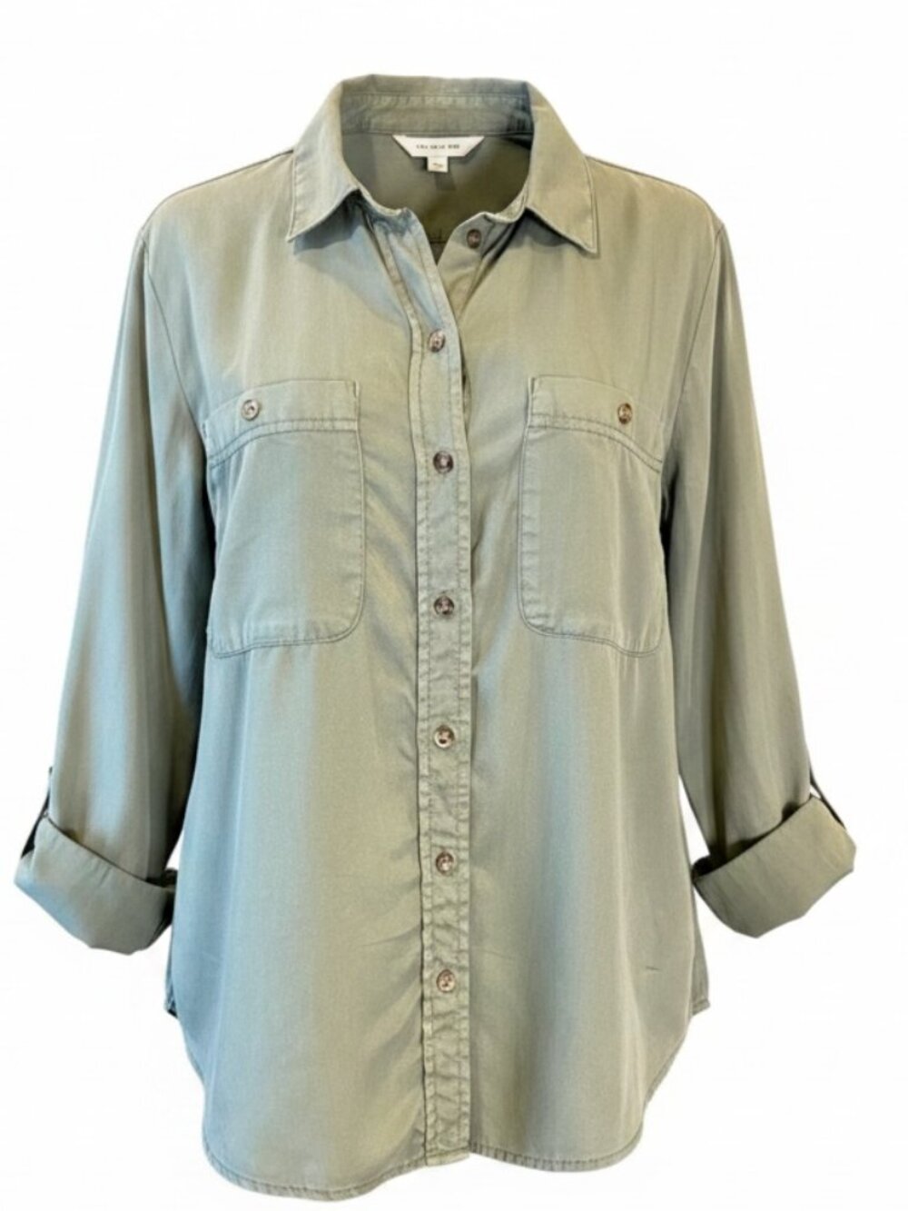 Sanctuary Boyfriend Button-Up Shirt Sz‎ M Green #205F